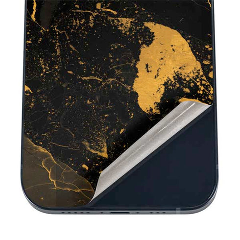 Black and Gold Scattered Marble iPhone 17 Pro Skin